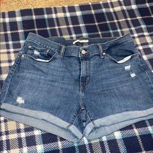 Mid Length Levi Shorts